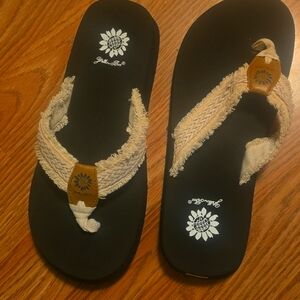 Yellow box flips flops